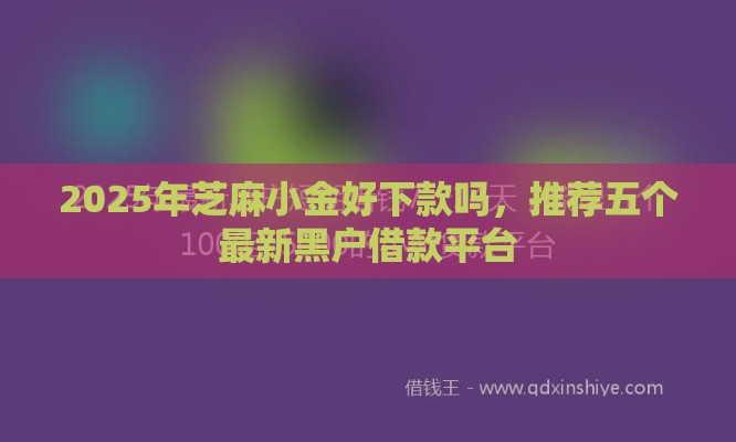 2025年芝麻小金好下款吗，推荐五个最新黑户借款平台