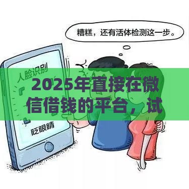 2025年直接在微信借钱的平台，试试这5个最新综合评分不足网贷平台可以借款