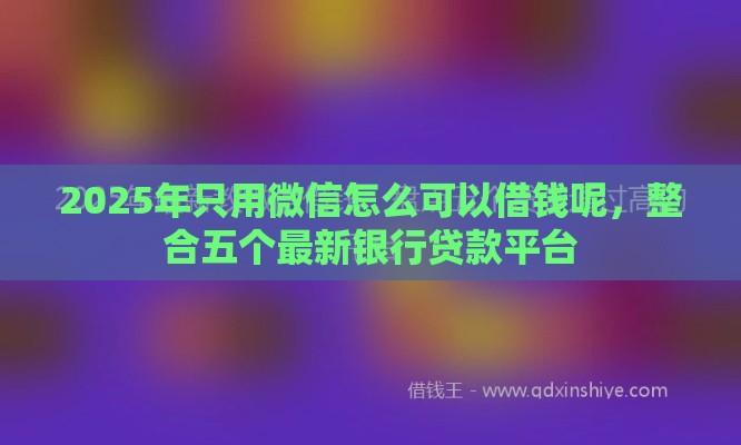 2025年只用微信怎么可以借钱呢，整合五个最新银行贷款平台