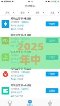 2025年中国联通APP借钱手续，公布5个最新最新贷款口子