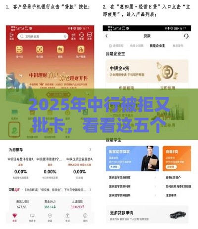 2025年中行被拒又批卡，看看这五个最新十六岁贷款平台