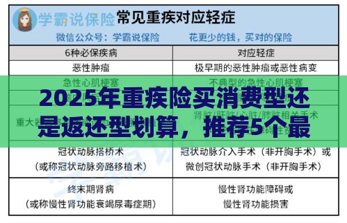 2025年重疾险买消费型还是返还型划算，推荐5个最新2025黑户口子
