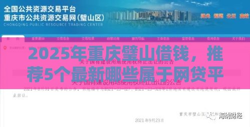 2025年重庆璧山借钱，推荐5个最新哪些属于网贷平台
