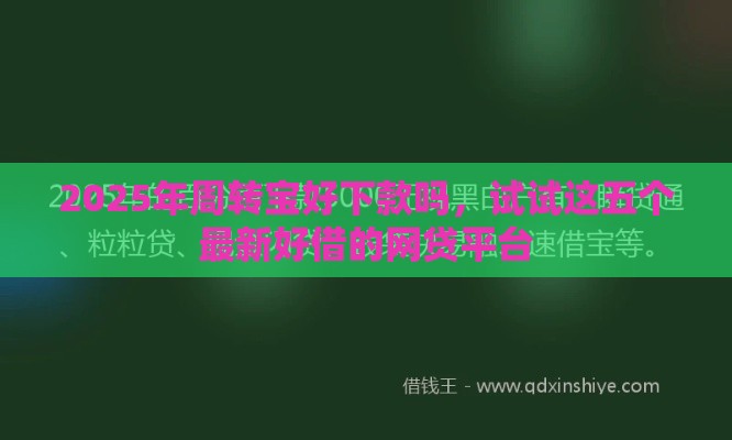 2025年周转宝好下款吗，试试这五个最新好借的网贷平台