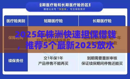 2025年株洲快速担保借钱，推荐5个最新2025放水网贷平台