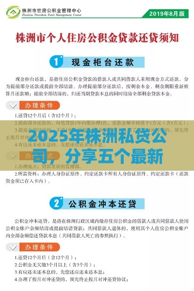 2025年株洲私贷公司，分享五个最新最好的贷款平台