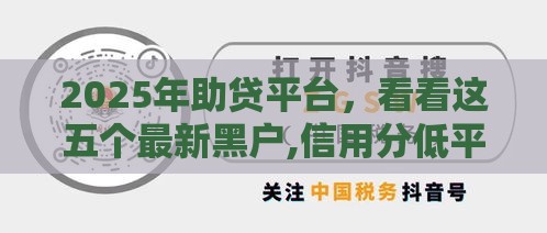 2025年助贷平台，看看这五个最新黑户,信用分低平台可以借钱