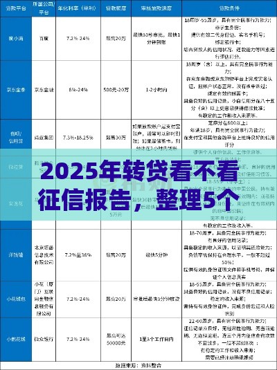 2025年转贷看不看征信报告，整理5个最新能借钱的平台