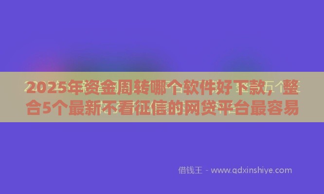 2025年资金周转哪个软件好下款，整合5个最新不看征信的网贷平台最容易通过的