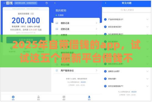 2025年自带借钱的app，试试这五个最新平台借钱不看征信秒到账