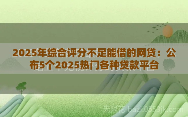 2025年综合评分不足能借的网贷：公布5个2025热门各种贷款平台