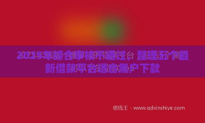 2025年综合审核不通过，整理五个最新借款平台适合黑户下款