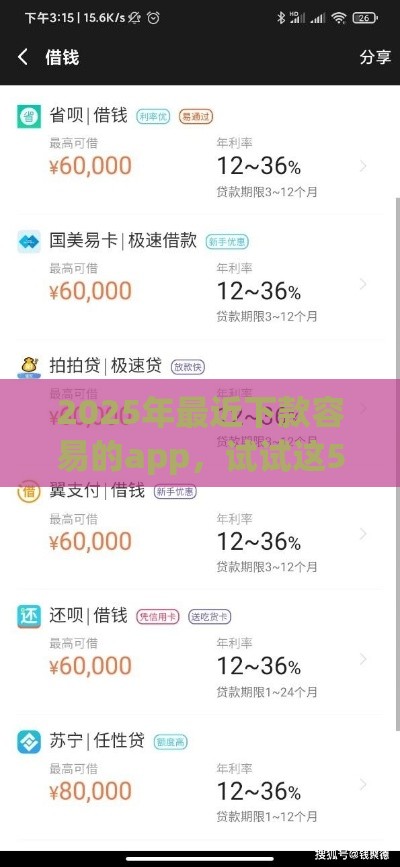 2025年最近下款容易的app，试试这5个最新借贷款平台