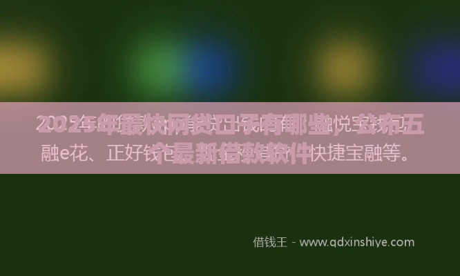 2025年最快网贷口子有哪些，公布五个最新借款软件