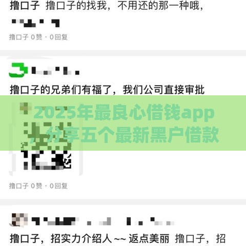 2025年最良心借钱app，分享五个最新黑户借款必下口子2025