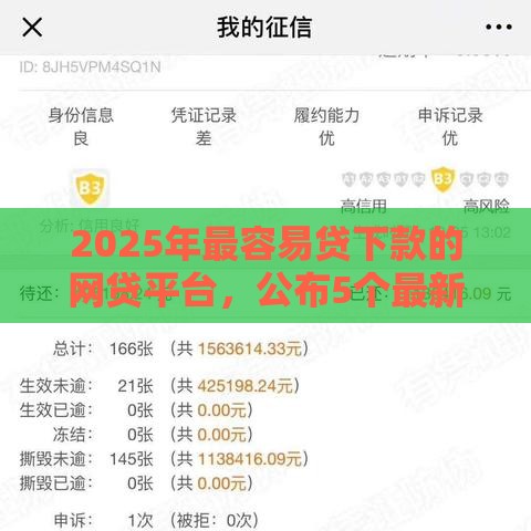 2025年最容易贷下款的网贷平台，公布5个最新2025年高炮口子秒下款