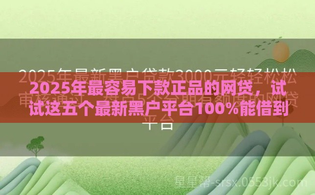 2025年最容易下款正品的网贷，试试这五个最新黑户平台100%能借到