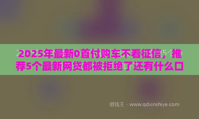 2025年最新0首付购车不看征信，推荐5个最新网贷都被拒绝了还有什么口子