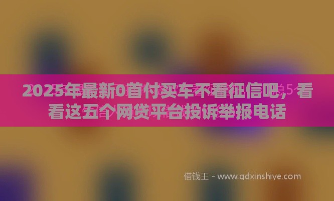 2025年最新0首付买车不看征信吧，看看这五个网贷平台投诉举报电话