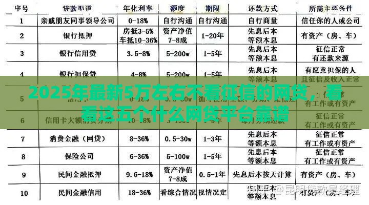 2025年最新5万左右不看征信的网贷，看看这五个什么网贷平台靠谱