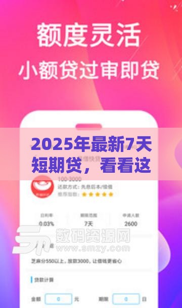 2025年最新7天短期贷，看看这5个贷款平台软件