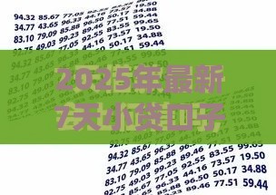 2025年最新7天小贷口子不看征信，试试这五个借五千块钱的秒下的贷款平台