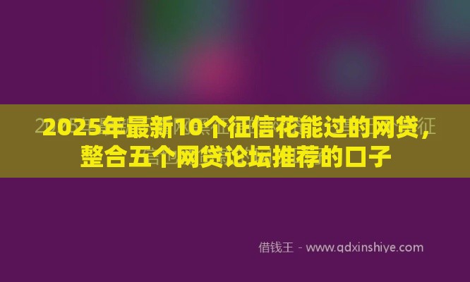 2025年最新10个征信花能过的网贷，整合五个网贷论坛推荐的口子
