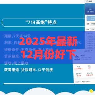 2025年最新12月份好下款的口子，推荐5个2025夜间秒下款高炮口子