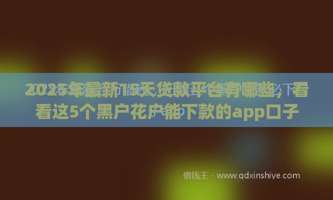 2025年最新15天贷款平台有哪些，看看这5个黑户花户能下款的app口子
