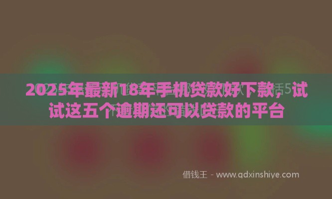 2025年最新18年手机贷款好下款，试试这五个逾期还可以贷款的平台