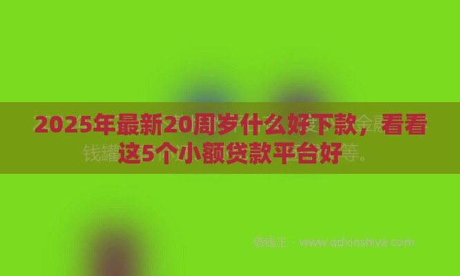2025年最新20周岁什么好下款，看看这5个小额贷款平台好