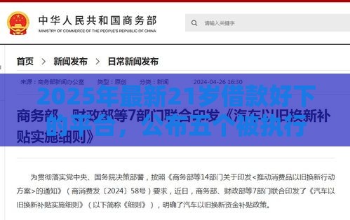 2025年最新21岁借款好下的平台，公布五个被执行人黑户可以申请网贷的平台