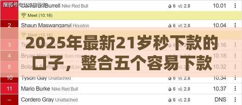 2025年最新21岁秒下款的口子，整合五个容易下款的平台
