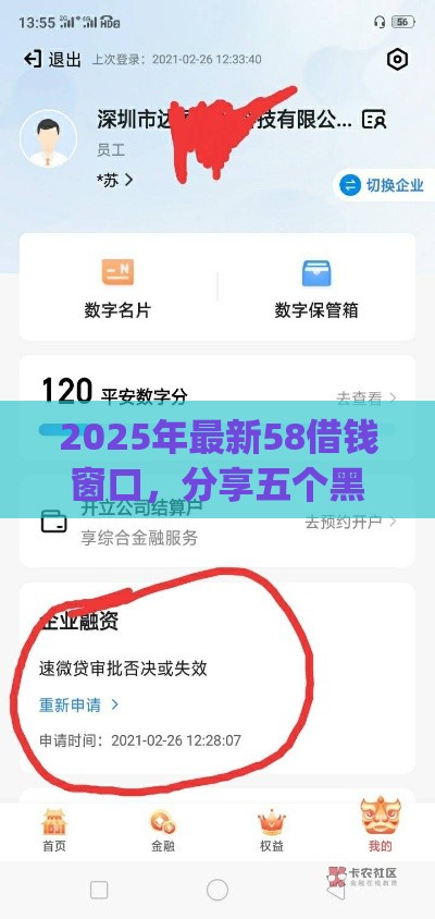 2025年最新58借钱窗口，分享五个黑户营业执照贷款app口子
