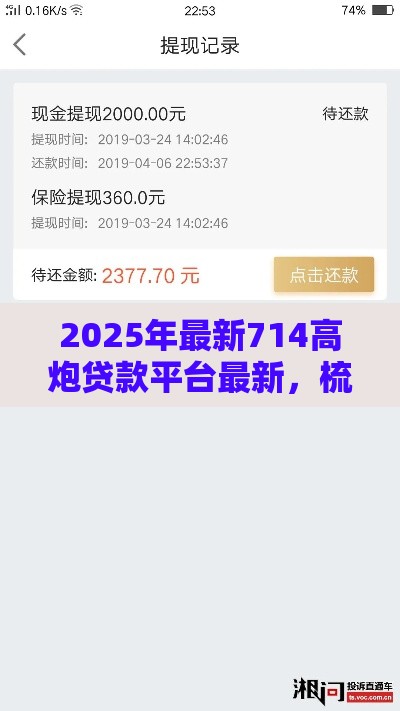 2025年最新714高炮贷款平台最新，梳理五个逾期了还能在平台贷款