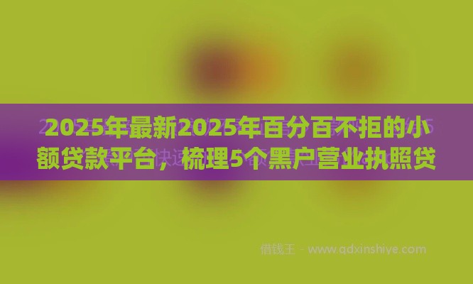2025年最新2025年百分百不拒的小额贷款平台，梳理5个黑户营业执照贷款app口子