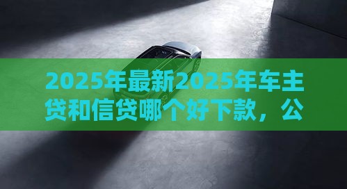 2025年最新2025年车主贷和信贷哪个好下款，公布5个人体器官贷款平台