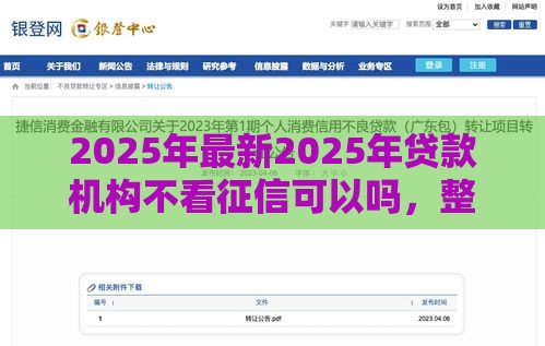 2025年最新2025年贷款机构不看征信可以吗，整理5个比较好的小额贷款平台
