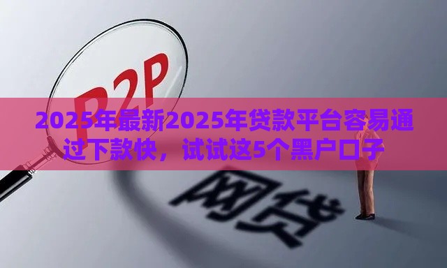 2025年最新2025年贷款平台容易通过下款快，试试这5个黑户口子