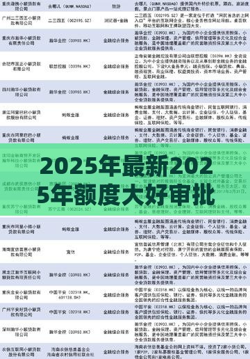 2025年最新2025年额度大好审批的网贷有哪些，整合5个微信有什么贷款平台