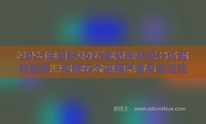 2025年最新2025年负债高用什么借钱软件，梳理五个逾期严重负债高能下款的平台
