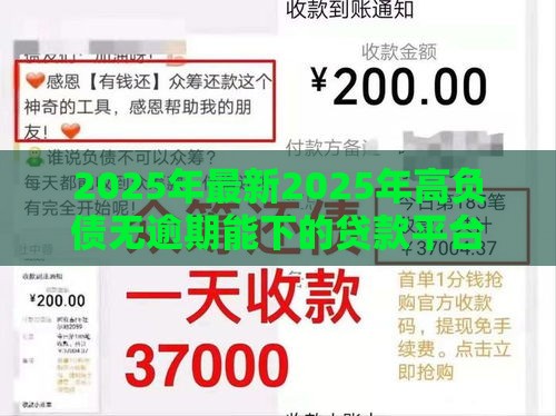 2025年最新2025年高负债无逾期能下的贷款平台，整合5个微信平台借钱可靠