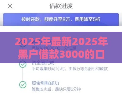 2025年最新2025年黑户借款3000的口子能贷款吗，看看这五个平台借钱额度高