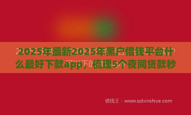2025年最新2025年黑户借钱平台什么最好下款app，梳理5个夜间贷款秒审核秒下款的平台