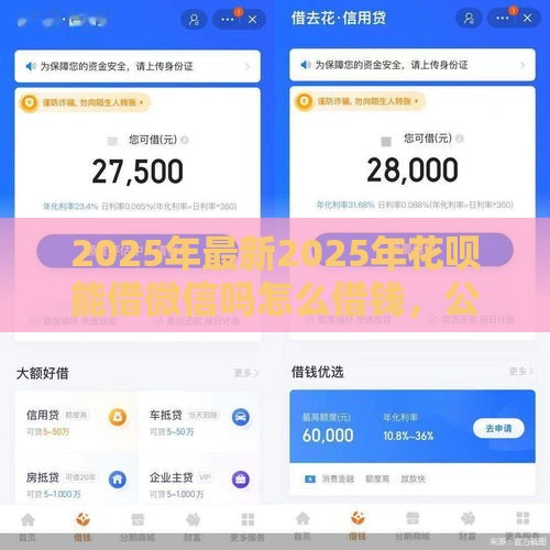 2025年最新2025年花呗能借微信吗怎么借钱，公布五个微信里可以借钱的平台