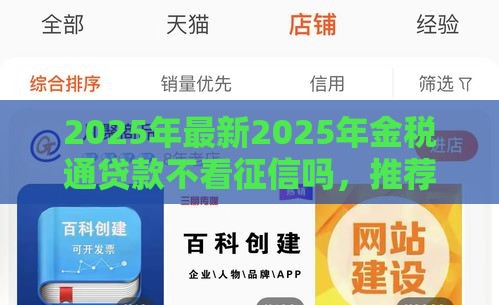 2025年最新2025年金税通贷款不看征信吗，推荐五个民间贷款平台