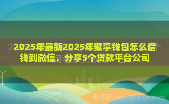 2025年最新2025年聚享钱包怎么借钱到微信，分享5个贷款平台公司