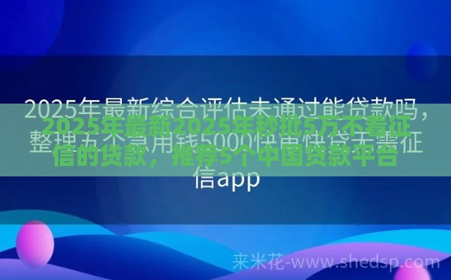 2025年最新2025年秒批5万不看征信的贷款，推荐5个中国贷款平台
