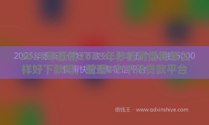 2025年最新2025年秒信用借钱怎么样好下款吗，整理5个千元贷款平台