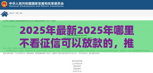 2025年最新2025年哪里不看征信可以放款的，推荐五个快速小额贷款平台
